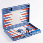 Backgammon Ostrich | Blue w/ orange triangle