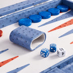 Backgammon Ostrich | Blue w/ orange triangle