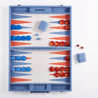 Backgammon Ostrich | Blue w/ orange triangle