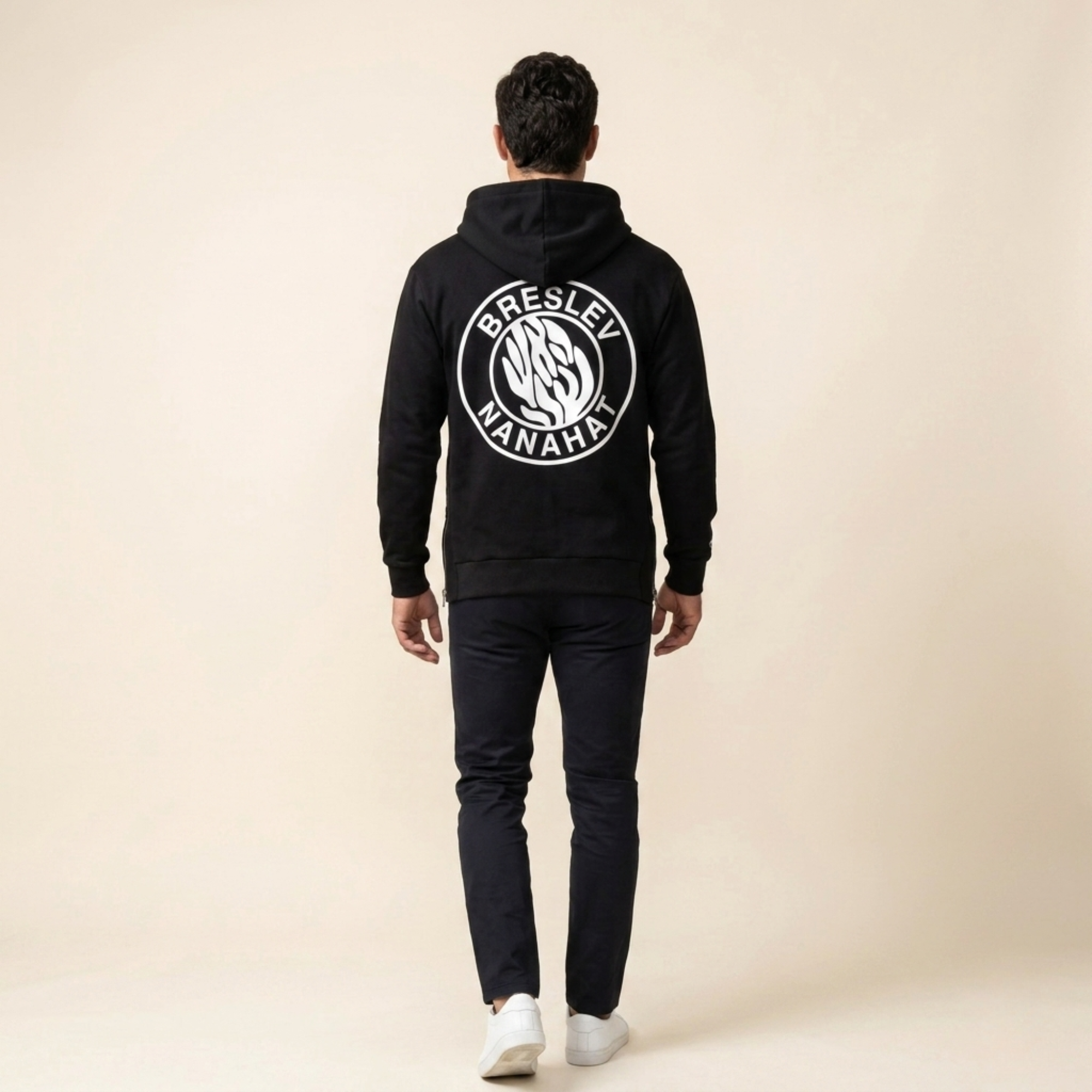 Breslev Circle Zip Hoodie | Black
