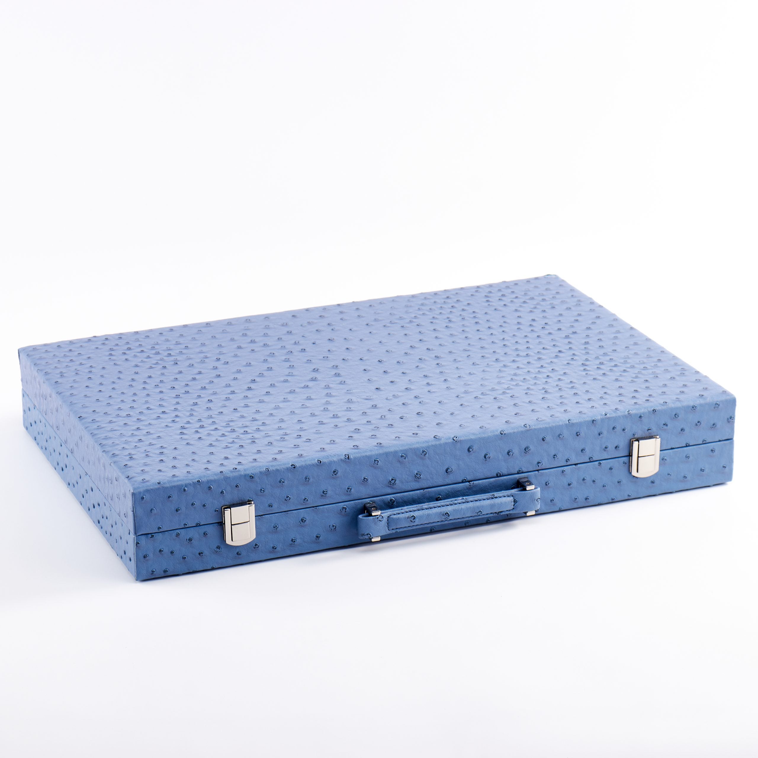 Backgammon Ostrich | Blue w/ white triangle