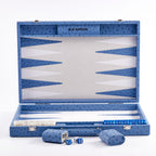 Backgammon Ostrich | Blue w/ white triangle