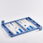 Backgammon Ostrich | Blue w/ white triangle
