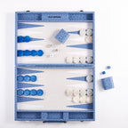 Backgammon Ostrich | Blue w/ white triangle